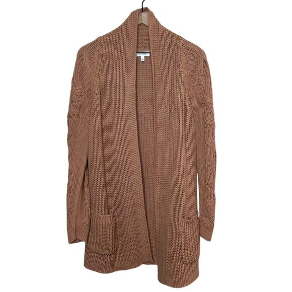 Haven Well Within Heavyweight Open Cardigan Sweater Size M Cable Knit Talbots - Picture 1 of 9